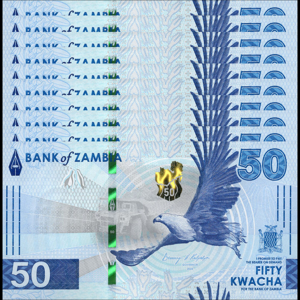 Zambia -  50 Kwacha 2024 - Pick # 64a - Set 10 PCS