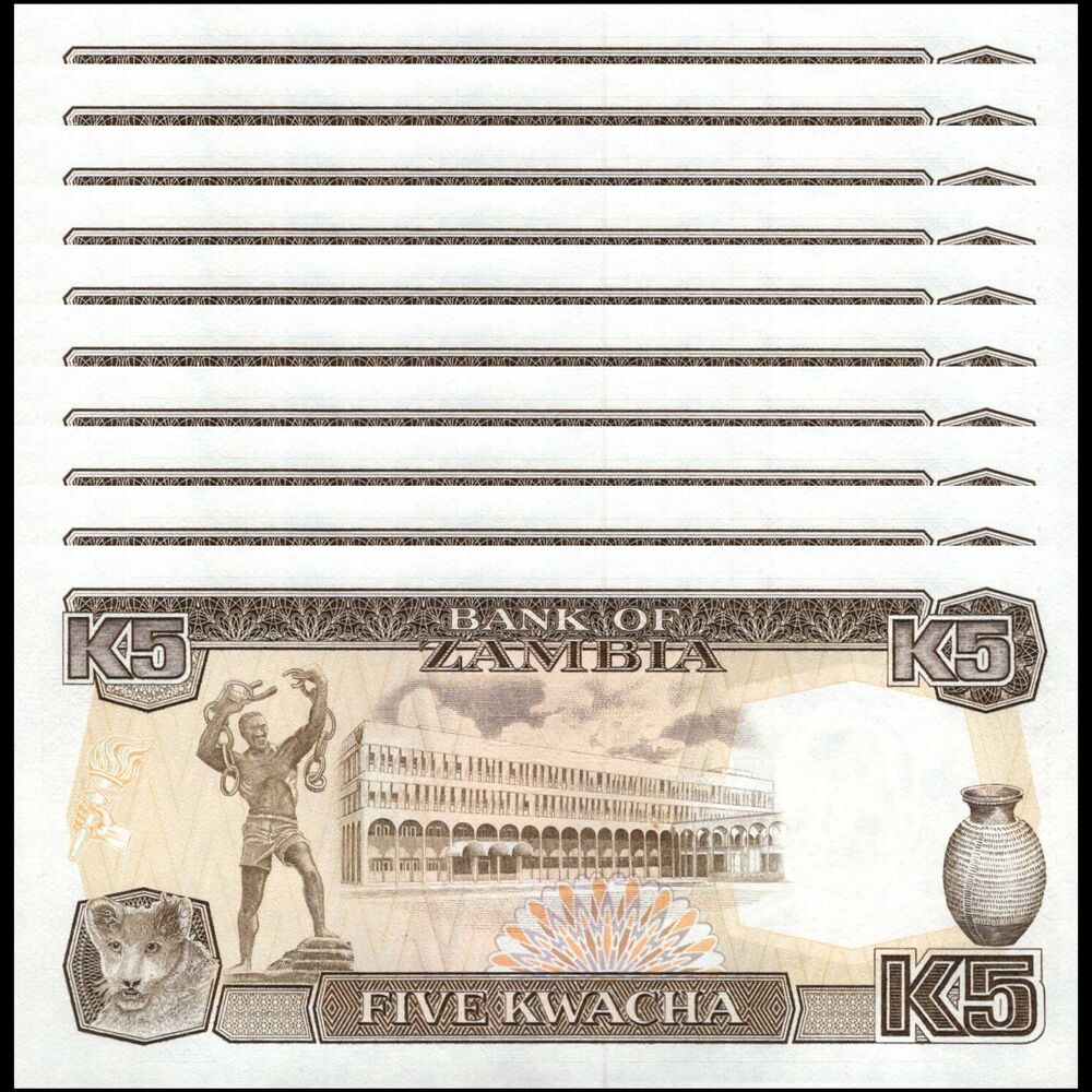 Zambia -  50 Kwacha 1989 - Pick # 30 - Set 10 PCS