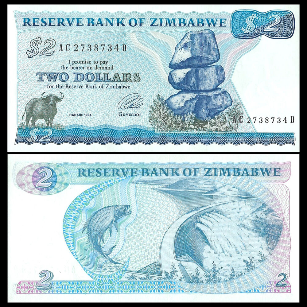Zimbabwe - 2 Dollars 1994 - Pick # 1c - Set 10 PCS