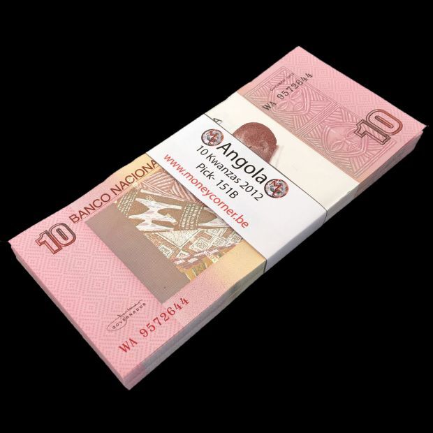 Angola -  10 Kwanzas 2012 - Pick # 151B - Bundle 100 PCS