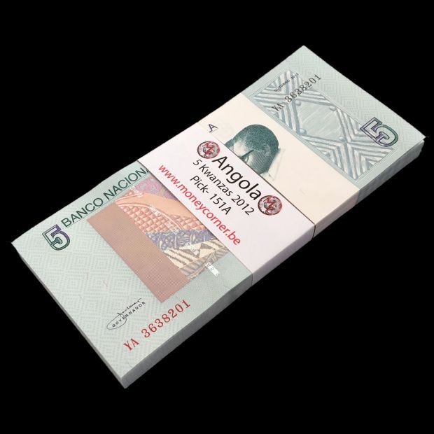 Angola -  5 Kwanzas 2012 - Pick # 151A - Bundle 100 PCS