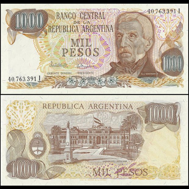 Argentinië -  1000 Pesos 1976/83 - Pick # 304 - Set 10 PCS