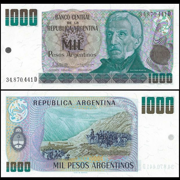 Argentinië -  1000 Pesos 1983/85 - Pick # 317 - Set 10 PCS