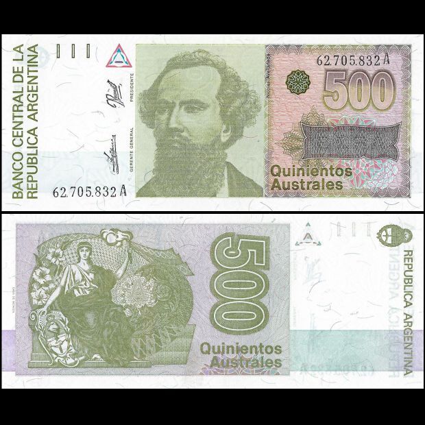 Argentina - 500 Australes 1990 - Pick- 328b - Set 10 PCS