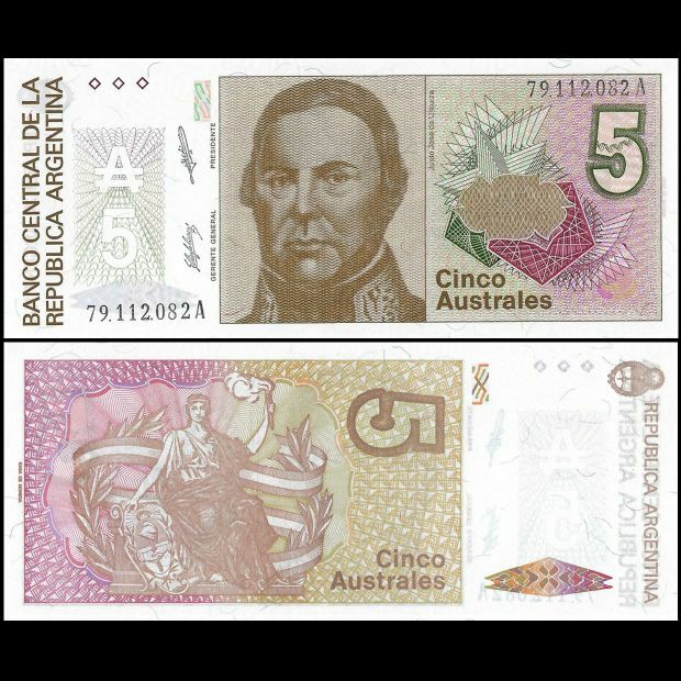 Argentinië -  5 Australes 1985 - Pick # 324 - Set 10 PCS