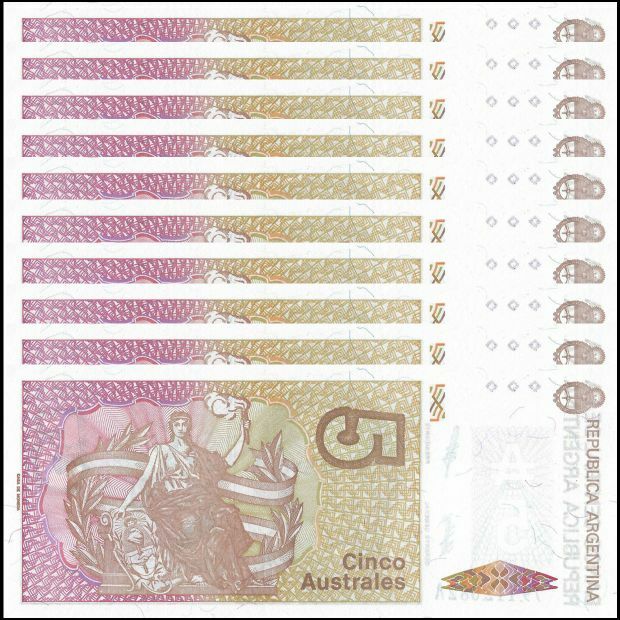 Argentinië -  5 Australes 1985 - Pick # 324 - Set 10 PCS