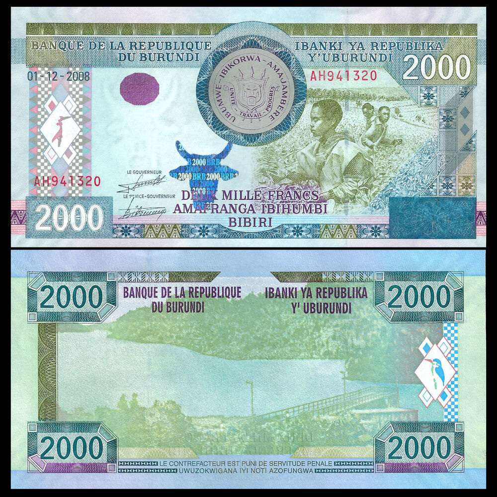 Burundi - 2000 Francs 2008 - Pick-47 / B234 - Set 10 PCS