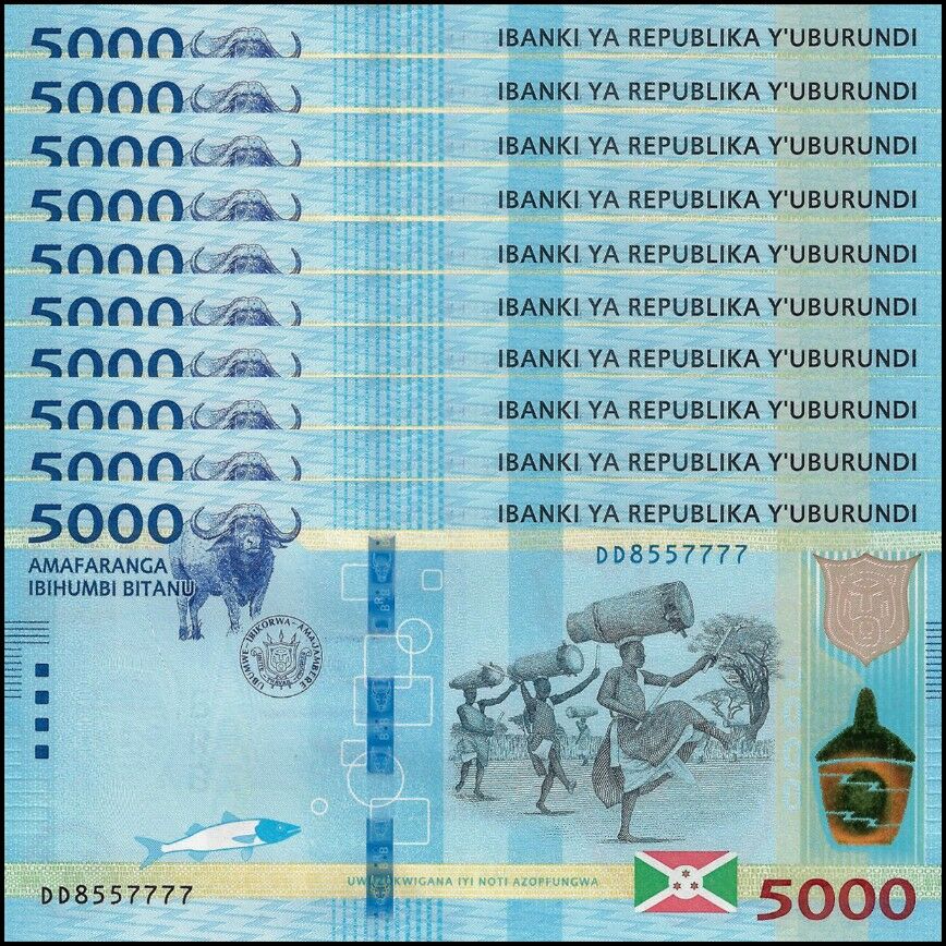 Burundi - 5000 Francs 2018 - Pick- 53b - Set 10 PCS