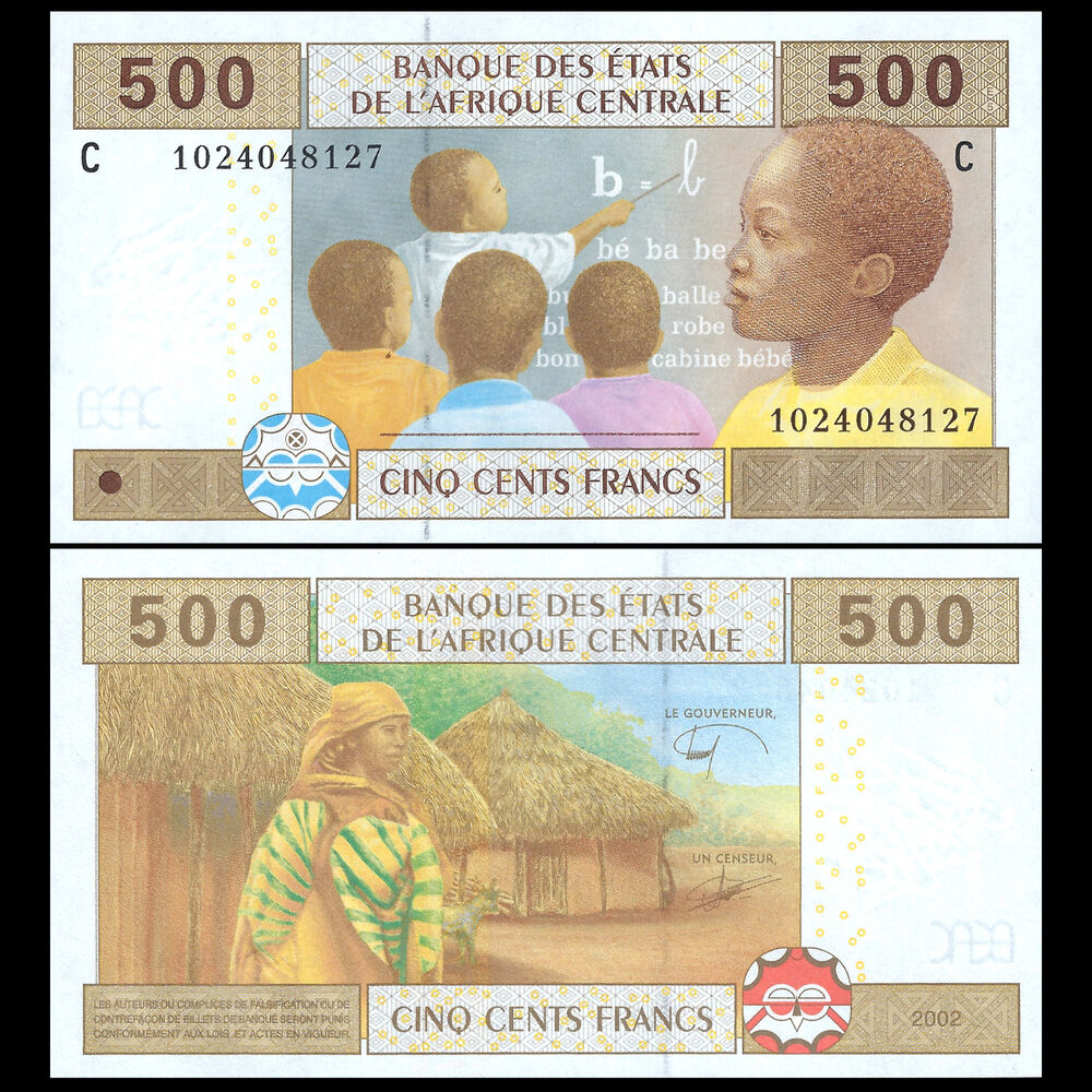 C.A.S. Chad - 500 Francs 2002 - Pick- 606Ce - Set 10 PCS