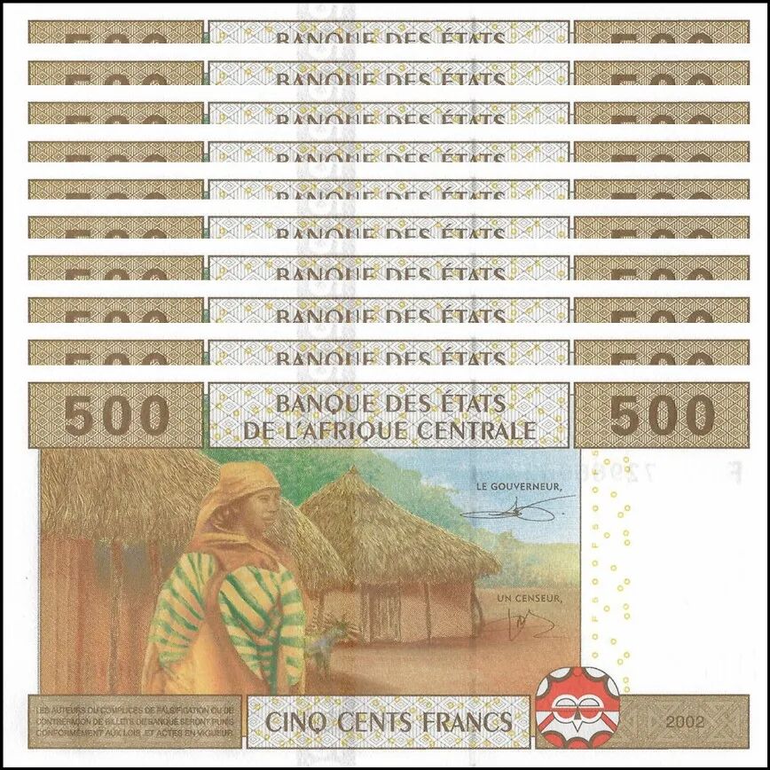 Equatorial Guinea -  500 Francs 2002 - Pick # 506Fc - Set 10 PCS