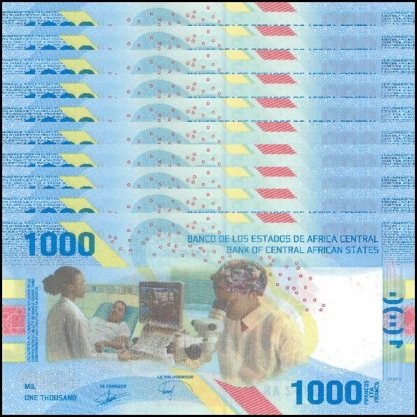 Central African States - 1000 Francs 2022 - Pick- 701 / B112 - Set 10 PCS