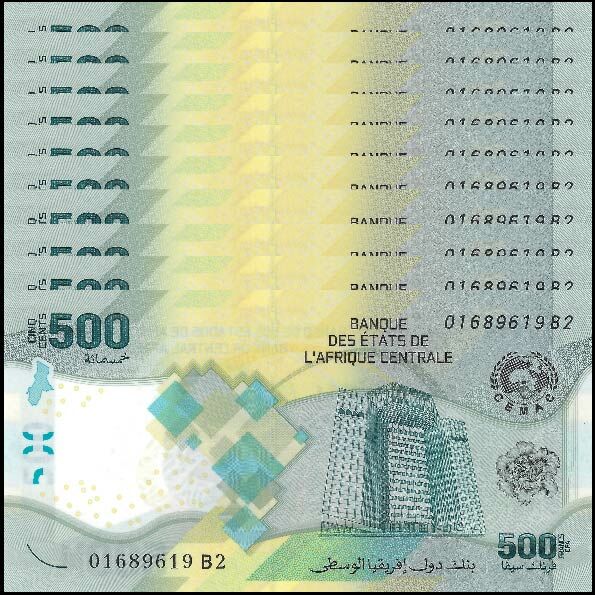 Central African States - 500 Francs 2022 - Pick- 700 / B111 - Set 10 PCS