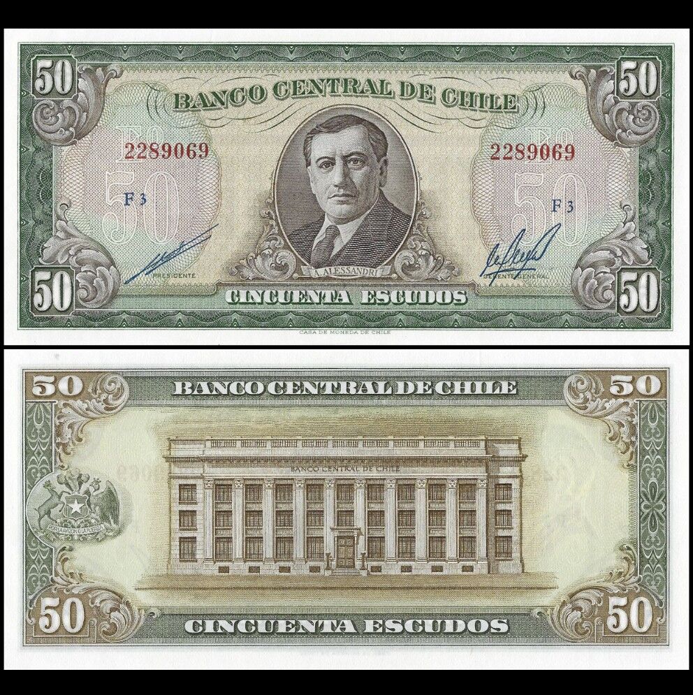 Chile - 50 Escudos 1962/75 - Pick- 140b - Set 10 PSC