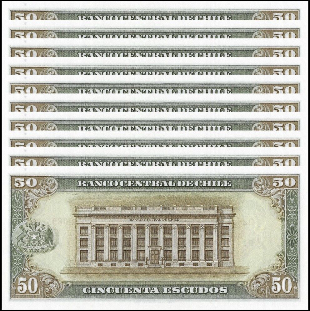 Chile - 50 Escudos 1962/75 - Pick- 140b - Set 10 PSC