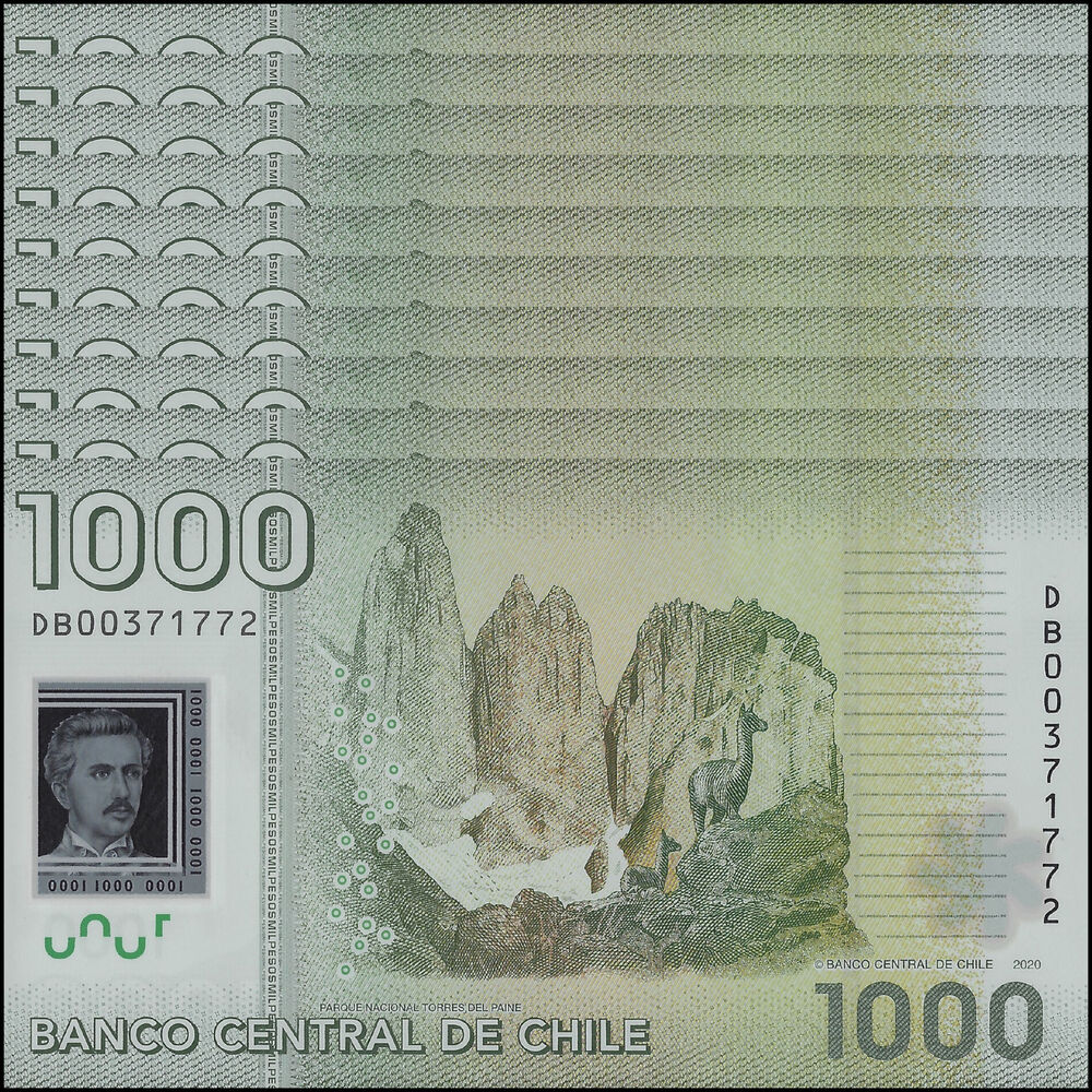 Chile - 1000 Pesos 2020 - Pick- 161 / B296k - Set 10 PCS