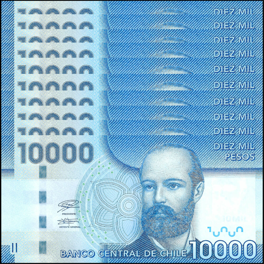 Chile - 10.000 Pesos 2021 - Pick- 164 / B299j - Set 10 PCS