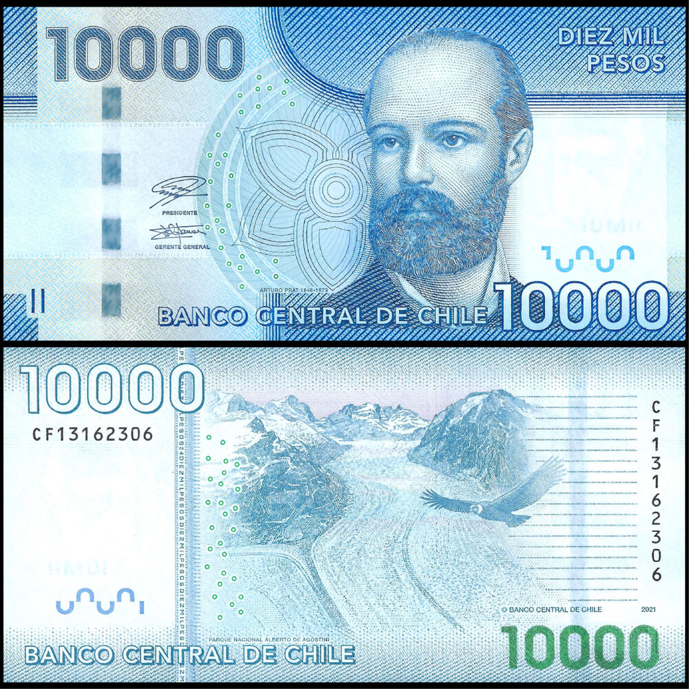 Chile - 10.000 Pesos 2021 - Pick- 164 / B299j - Set 10 PCS
