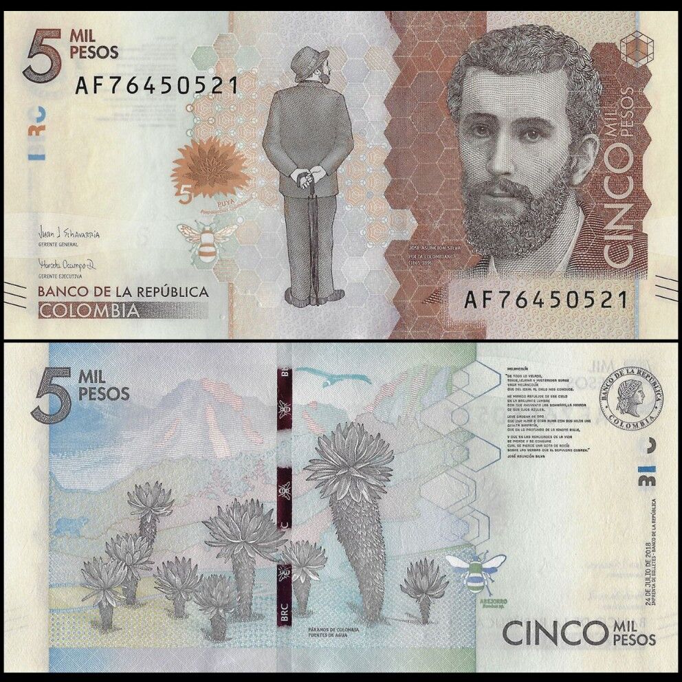 Colombia - 5000 Pesos 2018 - Pick- 459d / B994d - Set 10 PCS