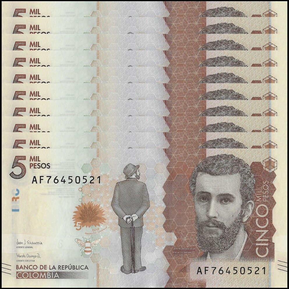 Colombia - 5000 Pesos 2018 - Pick- 459d / B994d - Set 10 PCS
