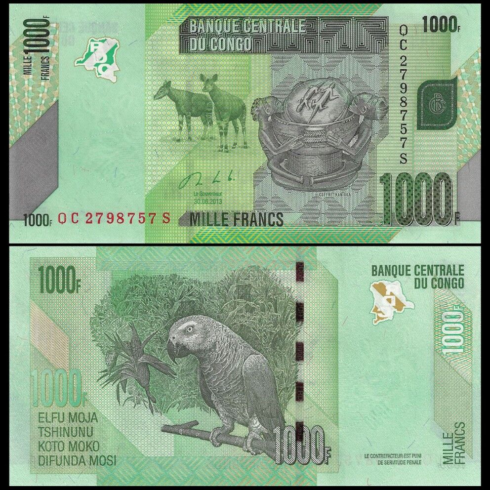 Congo - 1000 Francs 2013 - Pick- 101b - Set 10 PCS