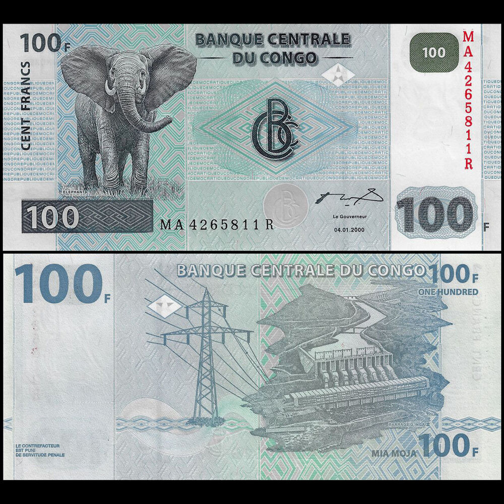 Congo - 100 Francs 2000 - Pick- 92A - Set 10 PCS