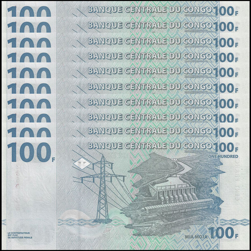 Congo - 100 Francs 2000 - Pick- 92A - Set 10 PCS