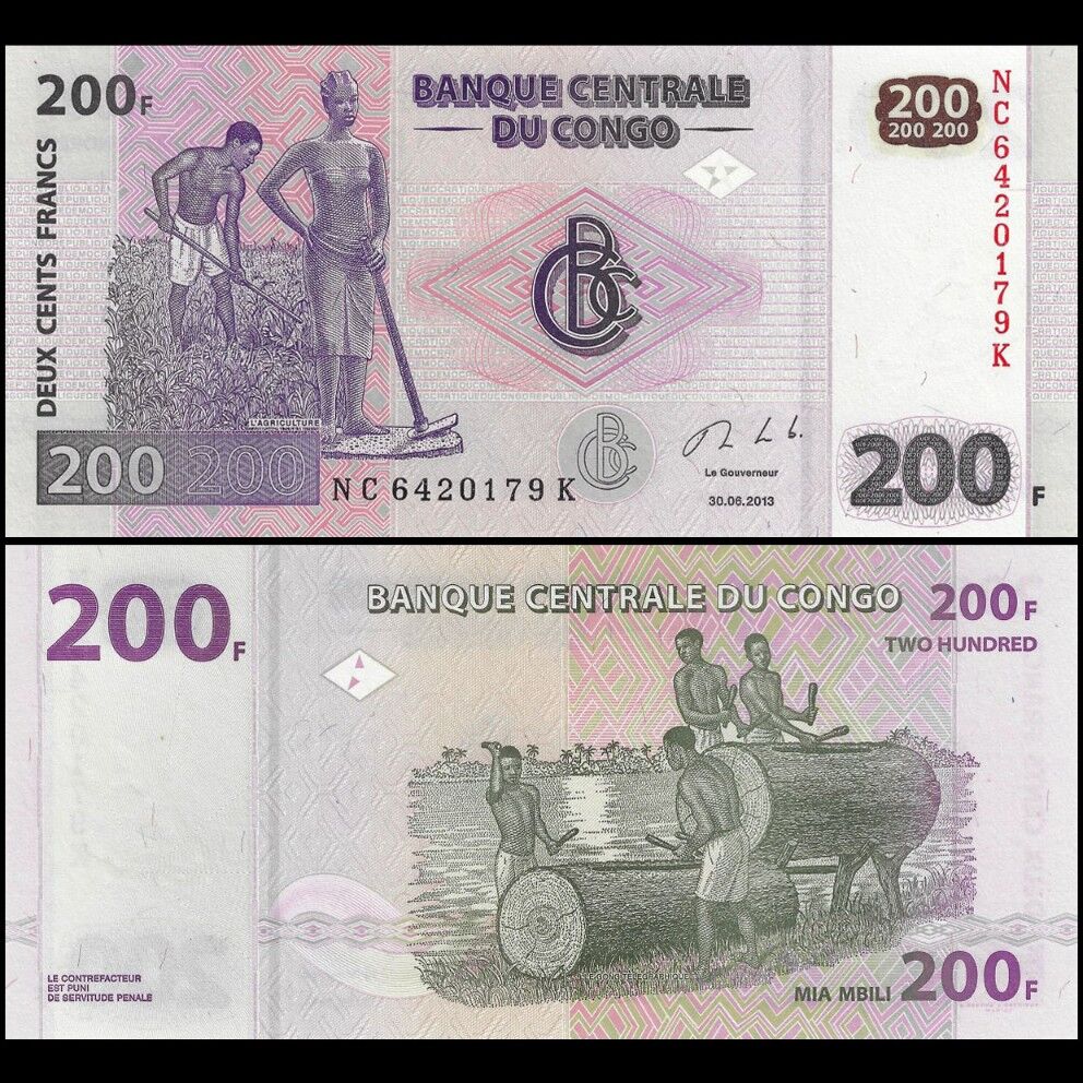 Congo - 200 Francs 2013 - Pick- 99b - Set 10 PCS