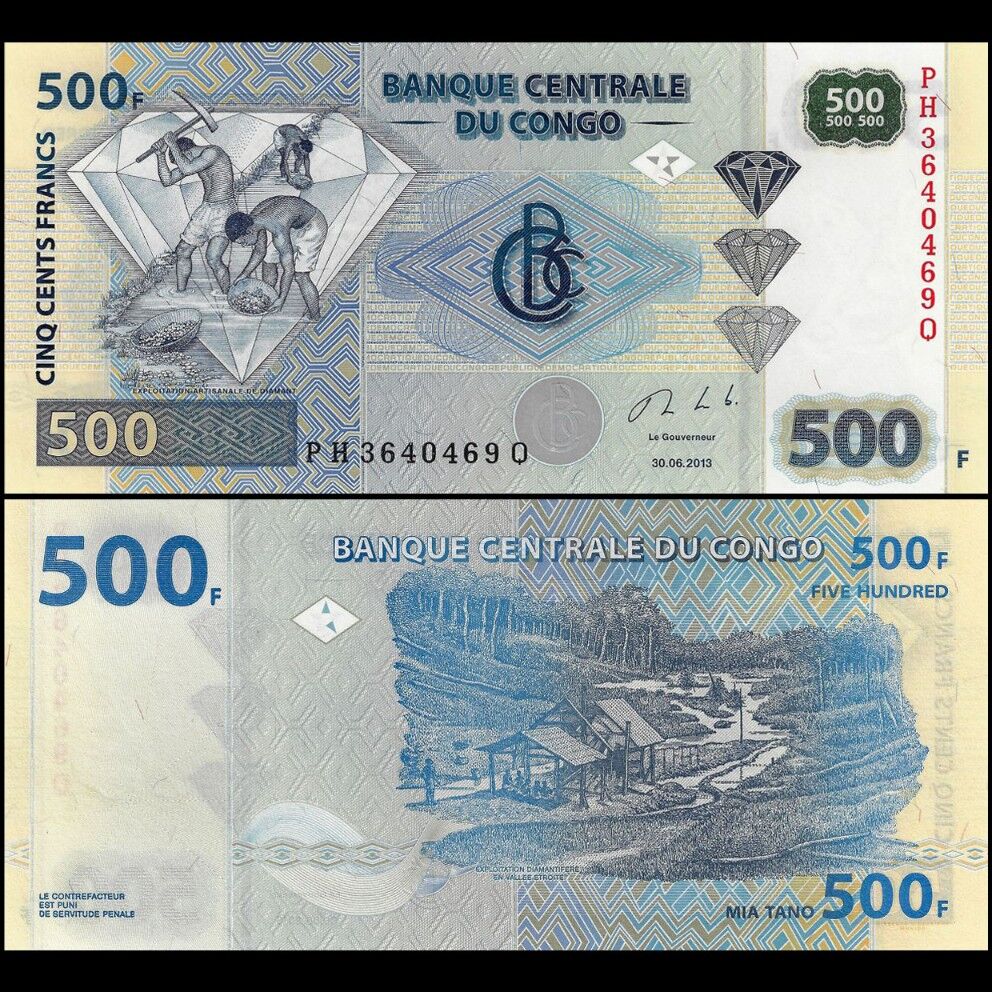 Congo - 500 Francs 2013 - Pick- 96b - Set 10 PCS