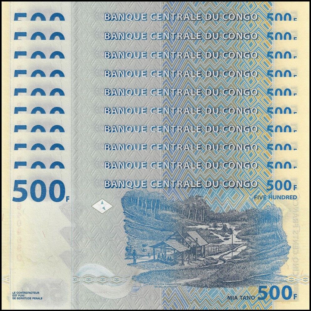 Congo - 500 Francs 2013 - Pick- 96b - Set 10 PCS