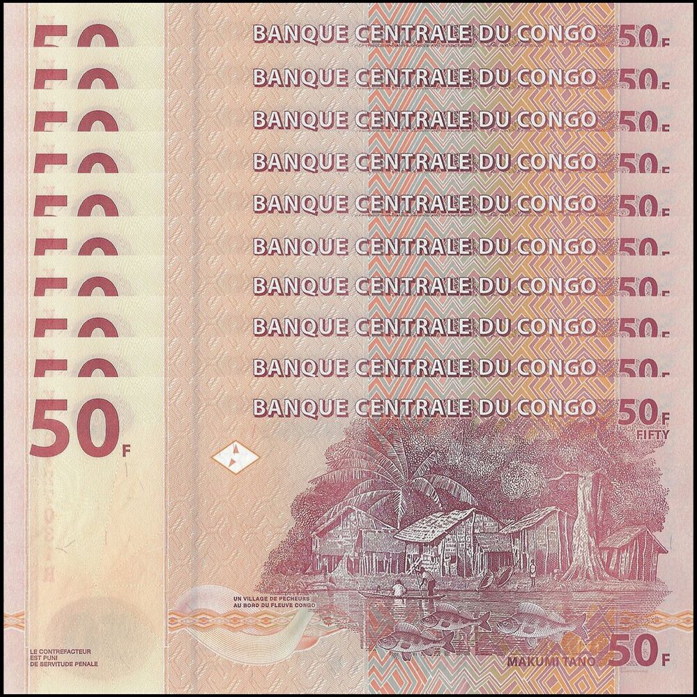 Congo - 50 Francs 2020 - Pick - NEW / B319d - Set 10 PCS