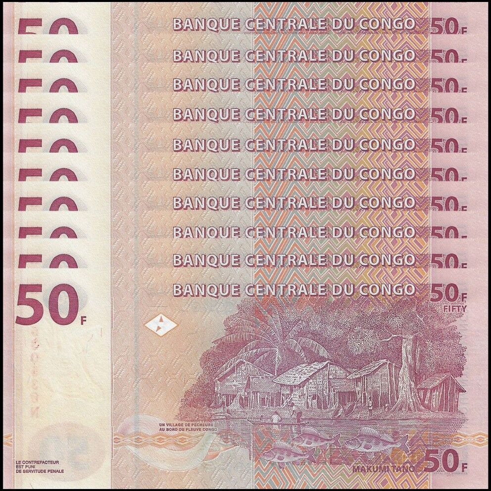 Congo - 50 Francs 2000 - Pick- 91A - Set 10 PCS