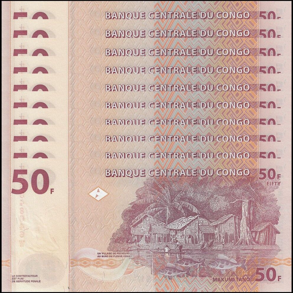 Congo - 50 Francs 2007 - Pick- 97a - Set 10 PSC