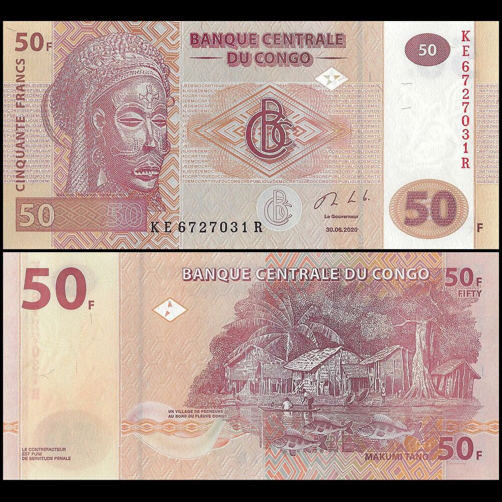 Congo - 50 Francs 2020 - Pick - NEW / B319d - Set 10 PCS