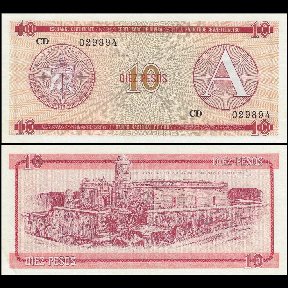 Cuba - 10 Pesos 1985 - Pick- FX4 - Set 10 PCS