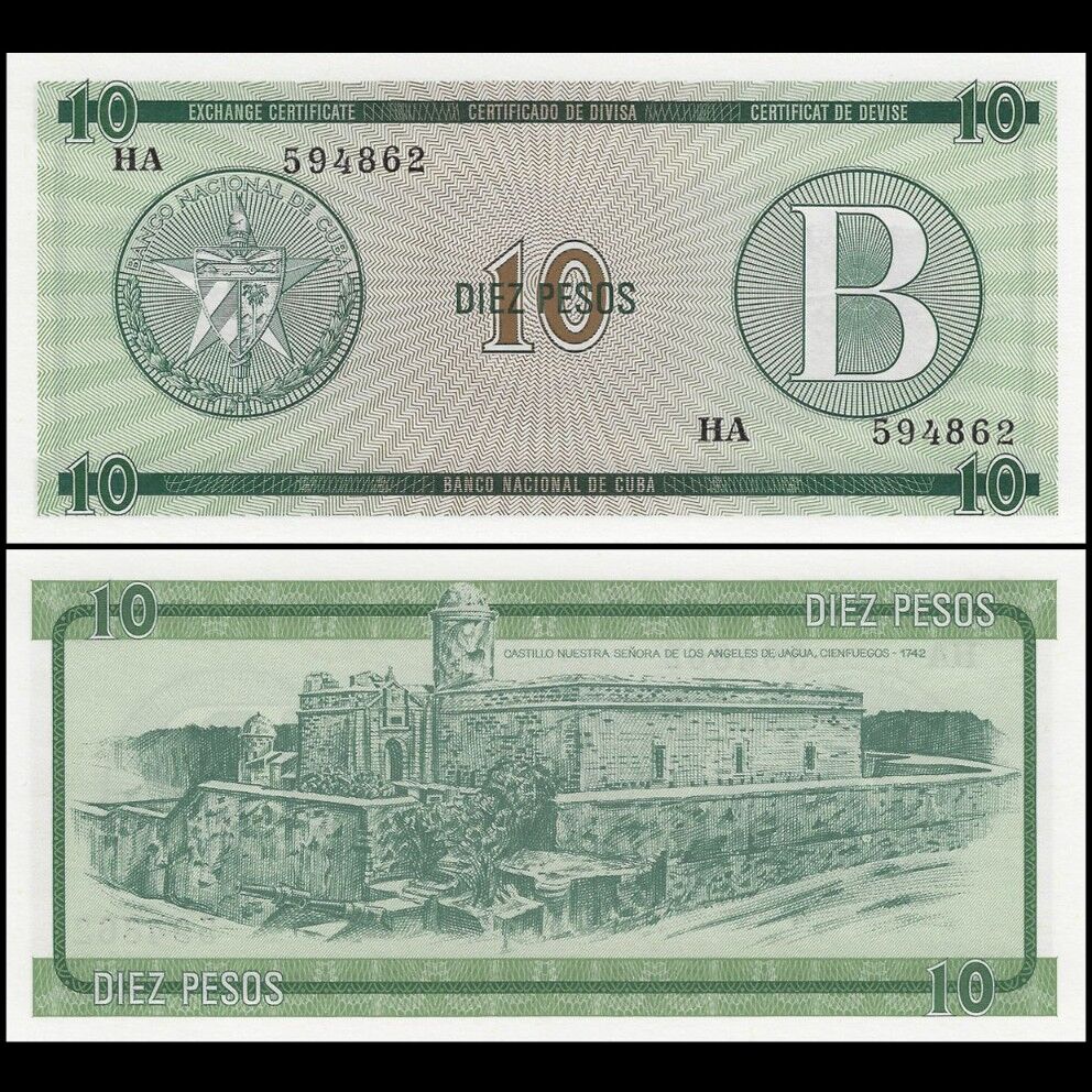 Cuba - 10 Pesos 1985 - Pick- FX8 - Set 10 PCS