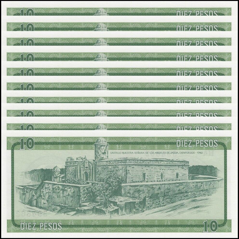 Cuba - 10 Pesos 1985 - Pick- FX8 - Set 10 PCS