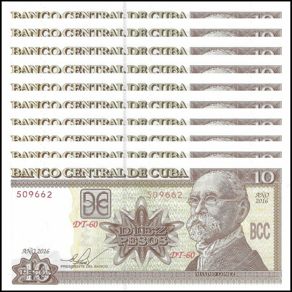 Cuba - 10 Pesos 2016 - Pick- 117r / B906r - Set 10 PCS