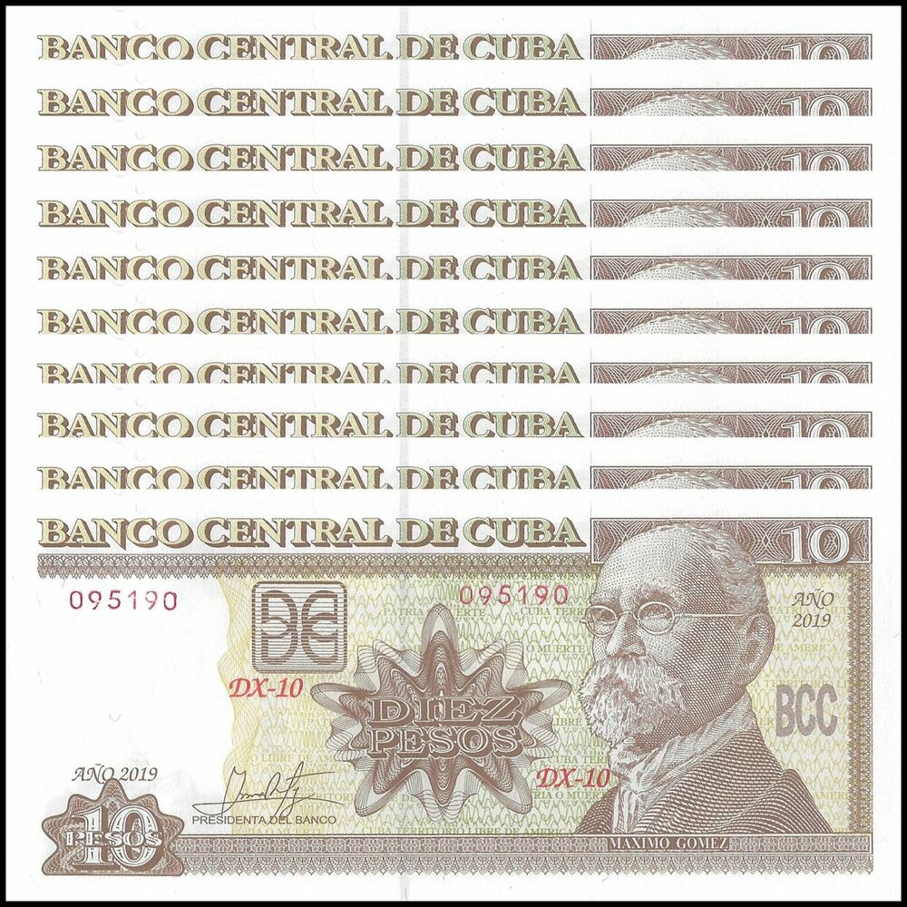 Cuba - 10 Pesos 2019 - Pick- 117u / B906u - Set 10 PCS