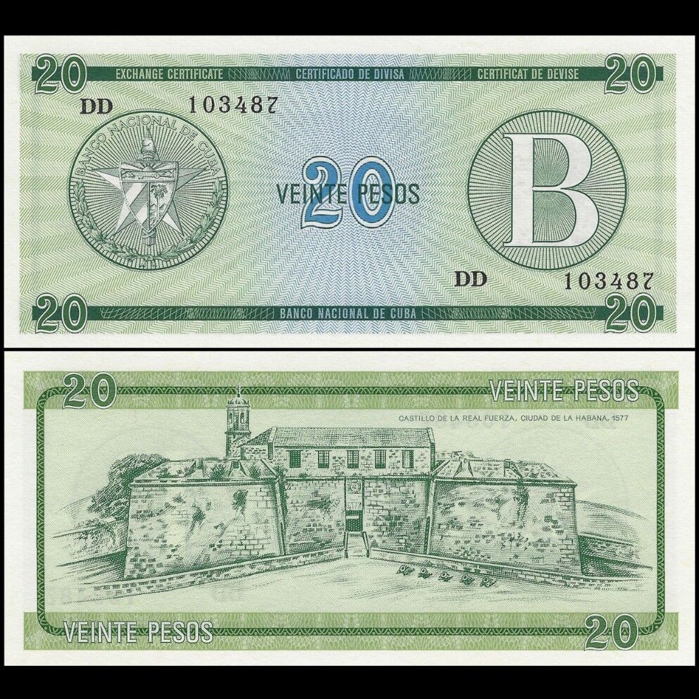 Cuba - 20 Pesos 1985 - Pick- FX9 - Set 10 PCS