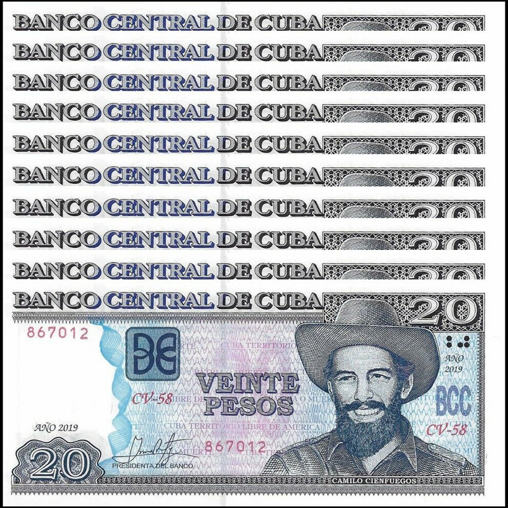 Cuba - 20 Pesos 2019 - Pick- 122m / B908m - Set 10 PCS
