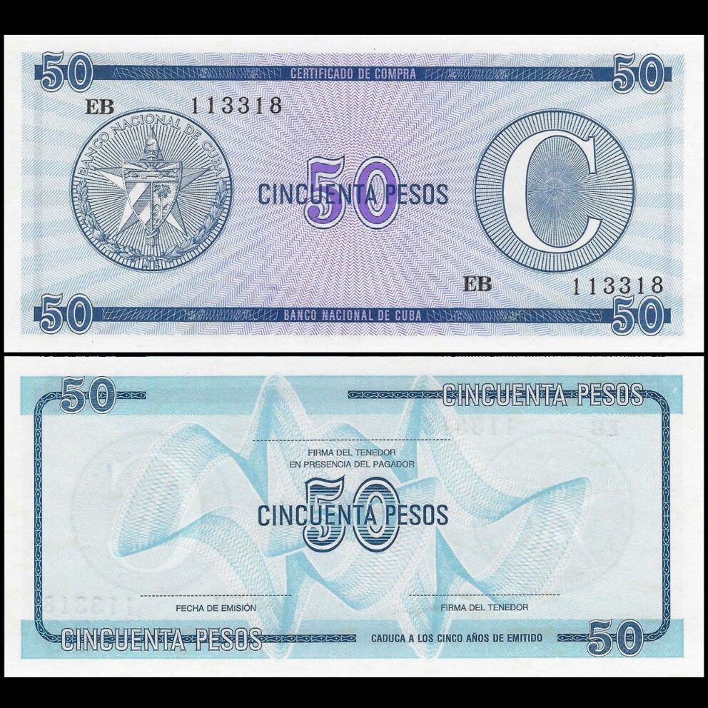 Cuba - 50 Pesos 1985 - Pick- FX24 - Set 10 PCS