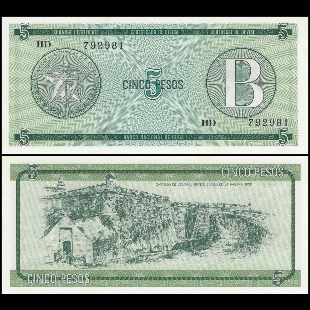 Cuba - 5 Pesos 1985 - Pick- FX7 - Set 10 PCS
