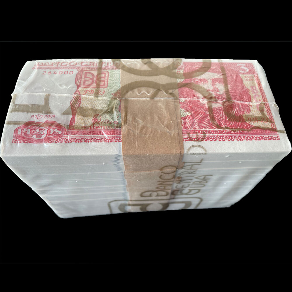 Cuba -  3 Pesos 2005 - Pick # 127b - Brick 1000 PCS