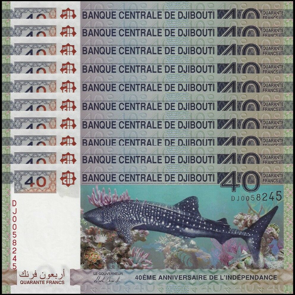 Djibouti - 40 Francs 2017 - Pick- 46 / B205 - COMMEMORATIVE - Set 10 PCS