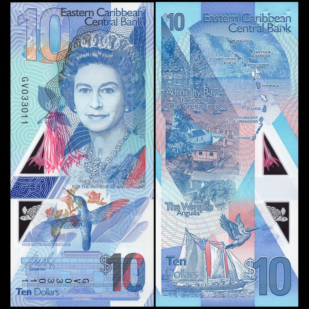 East Caribbean States - 10 Dollars 2019 - Pick- NEW / B241 - Set 10 PCS