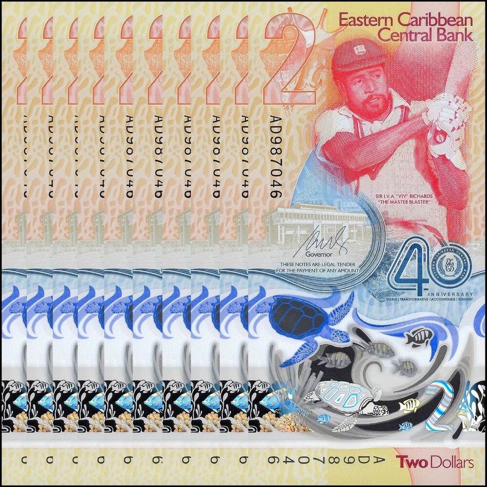 East Caribbean States - 2 Dollars 2023 - Pick # 60a - COMMEMORATIVE - Set 10 PCS