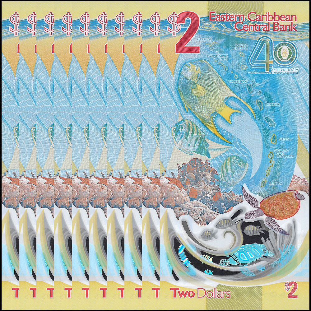 East Caribbean States - 2 Dollars 2023 - Pick # 60a - COMMEMORATIVE - Set 10 PCS