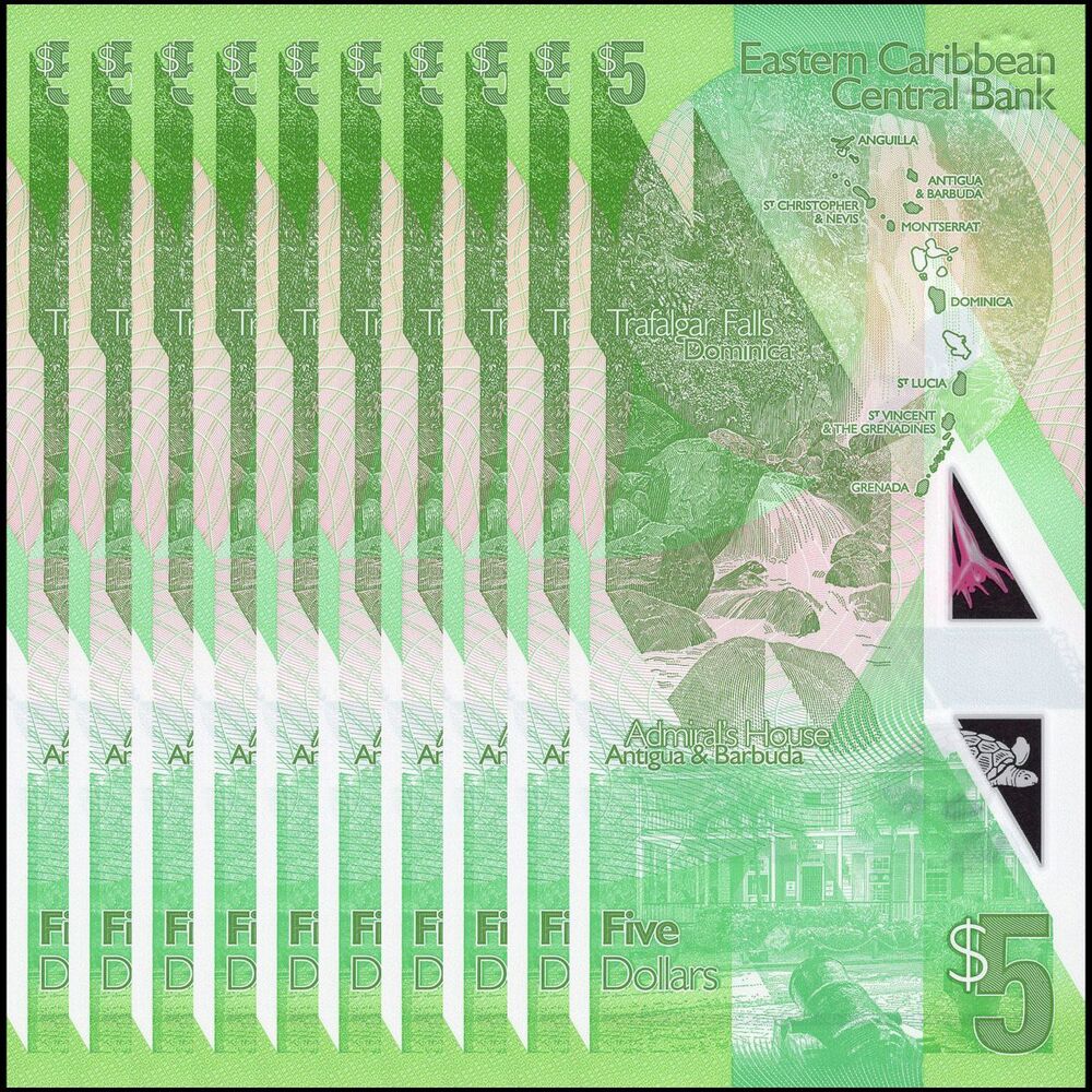 East Caribbean - 5 Dollars 2021 - Pick- NEW / B240 - Set 10 PCS