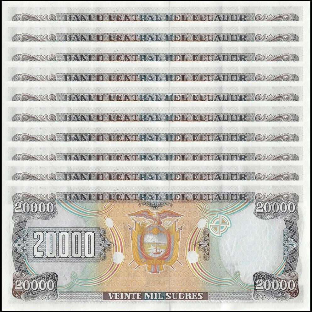 Ecuador - 20.000 Sucres 1999 - Pick- 129 - Set 10 PCS