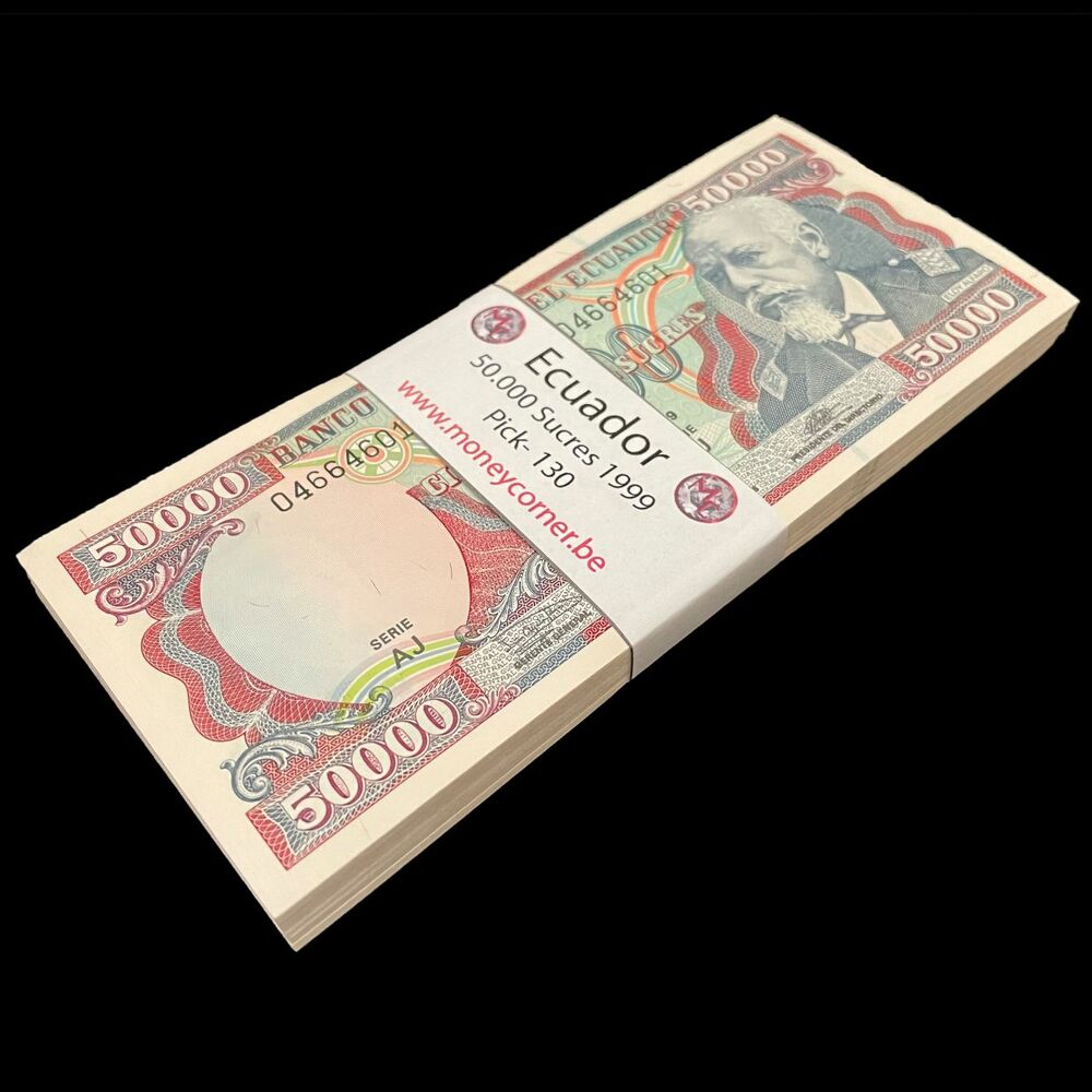 Ecuador -  50.000 Sucres 1999 - Pick # 130d - Bundle 100 PCS